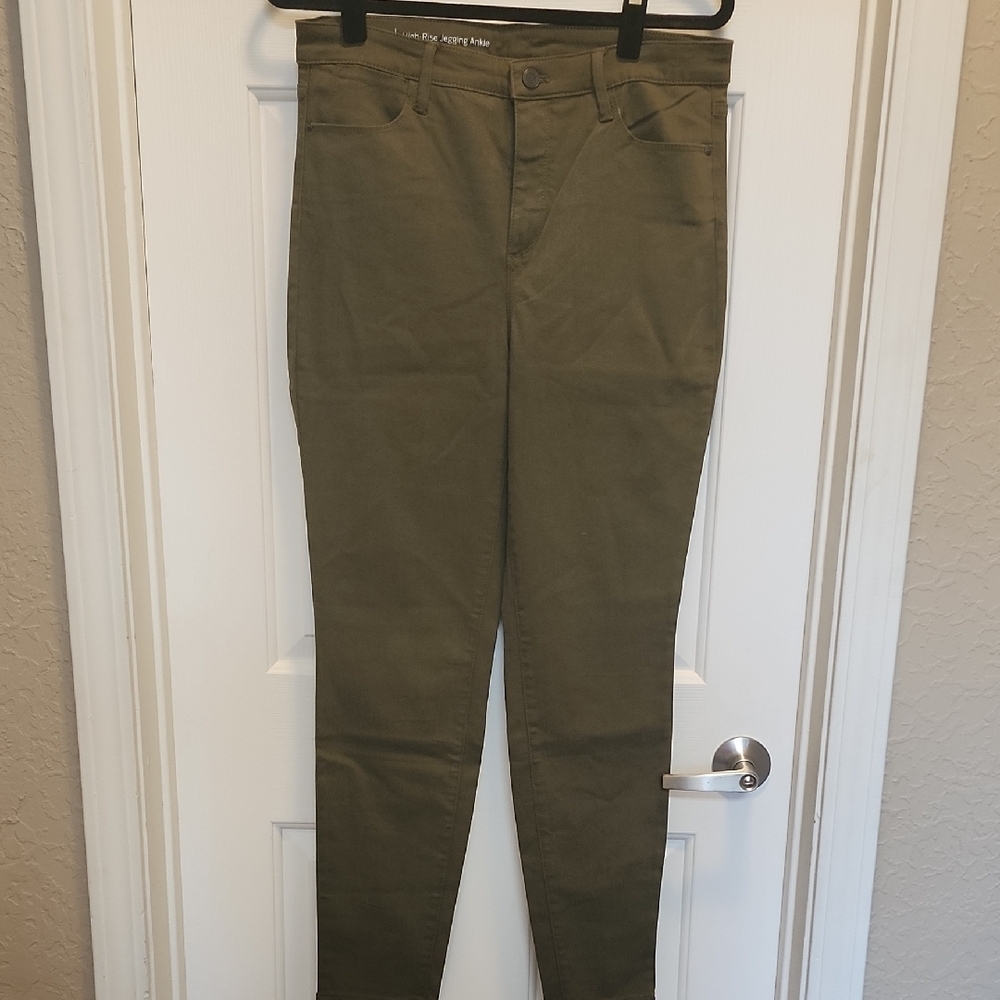 Talbots Flawless  High-Rise Jegging Ankle Jeans in Olive Green sz 10